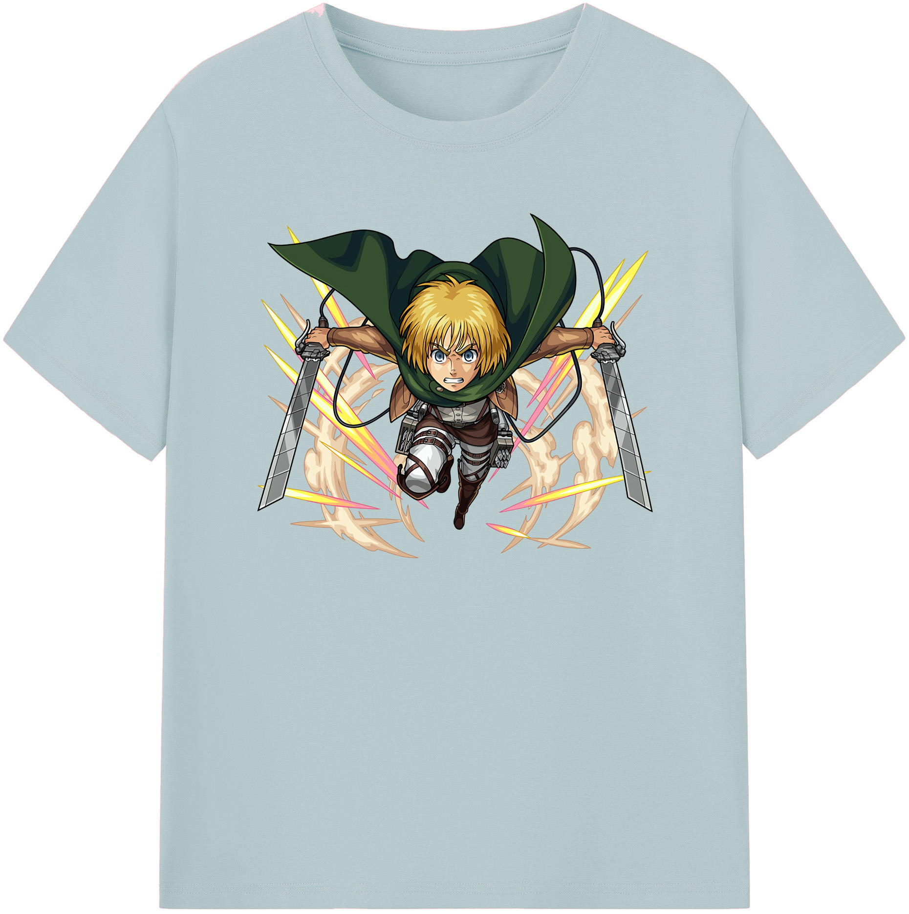 （画像用） 進撃の巨人 アルミン·アルレルト Attack on Titan Armin Arlert 綿100％半袖Tシャツ（フロントプリント）